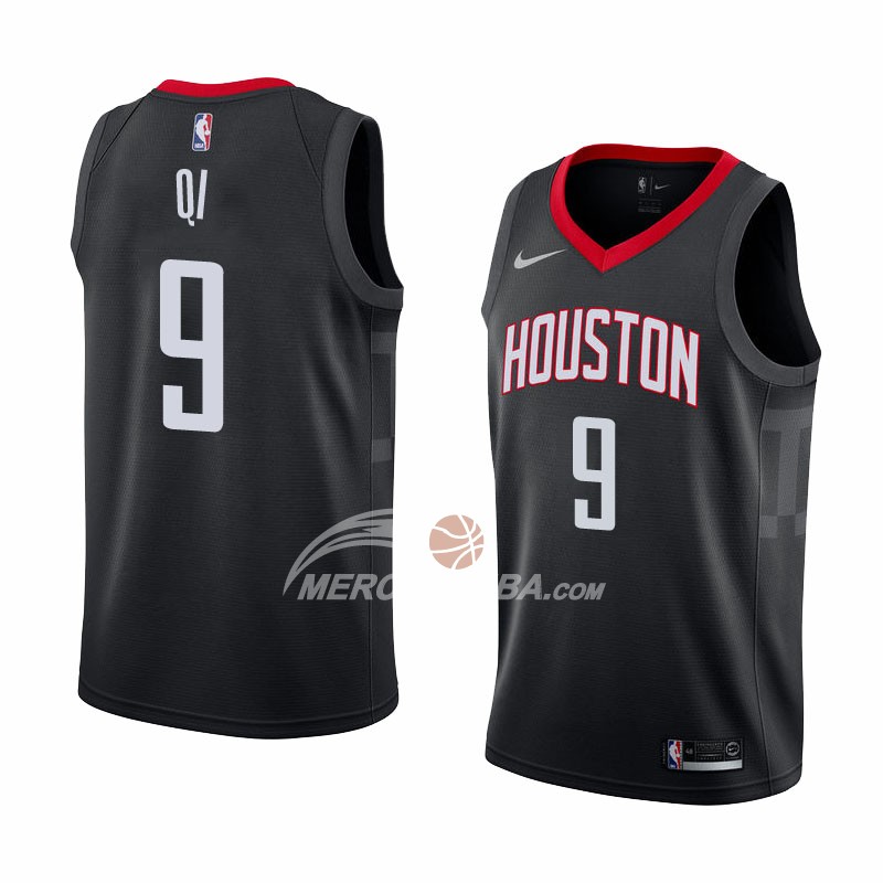 Maglia Houston Rockets Zhou Qi Statement 2018 Nero